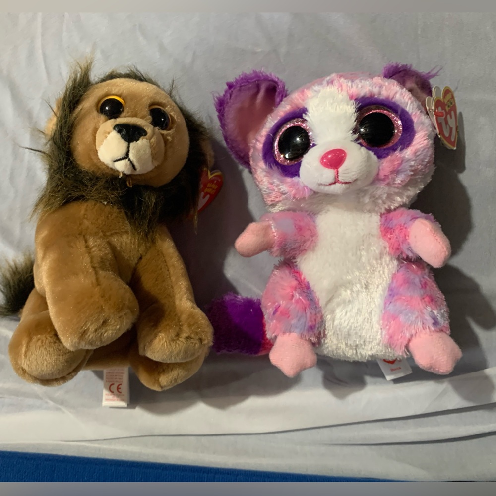 Plush Ty Beanies Lot of 2 With Tags Louie and Becca.